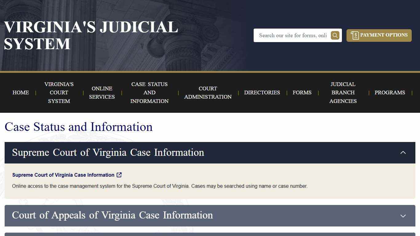 Case Status and Information | Virginia Court System